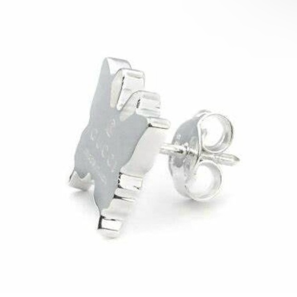 Gucci Sterling Silver Butterfly Trademark Logo Earrings - Picture 6 of 8
